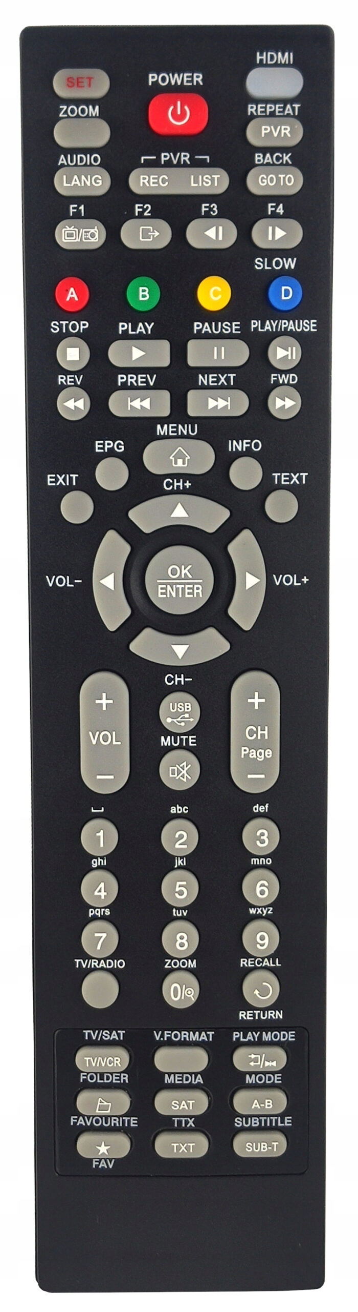 Pilot uniwersalny do dekoderów DVB-T i satelitarnych Marka LTC