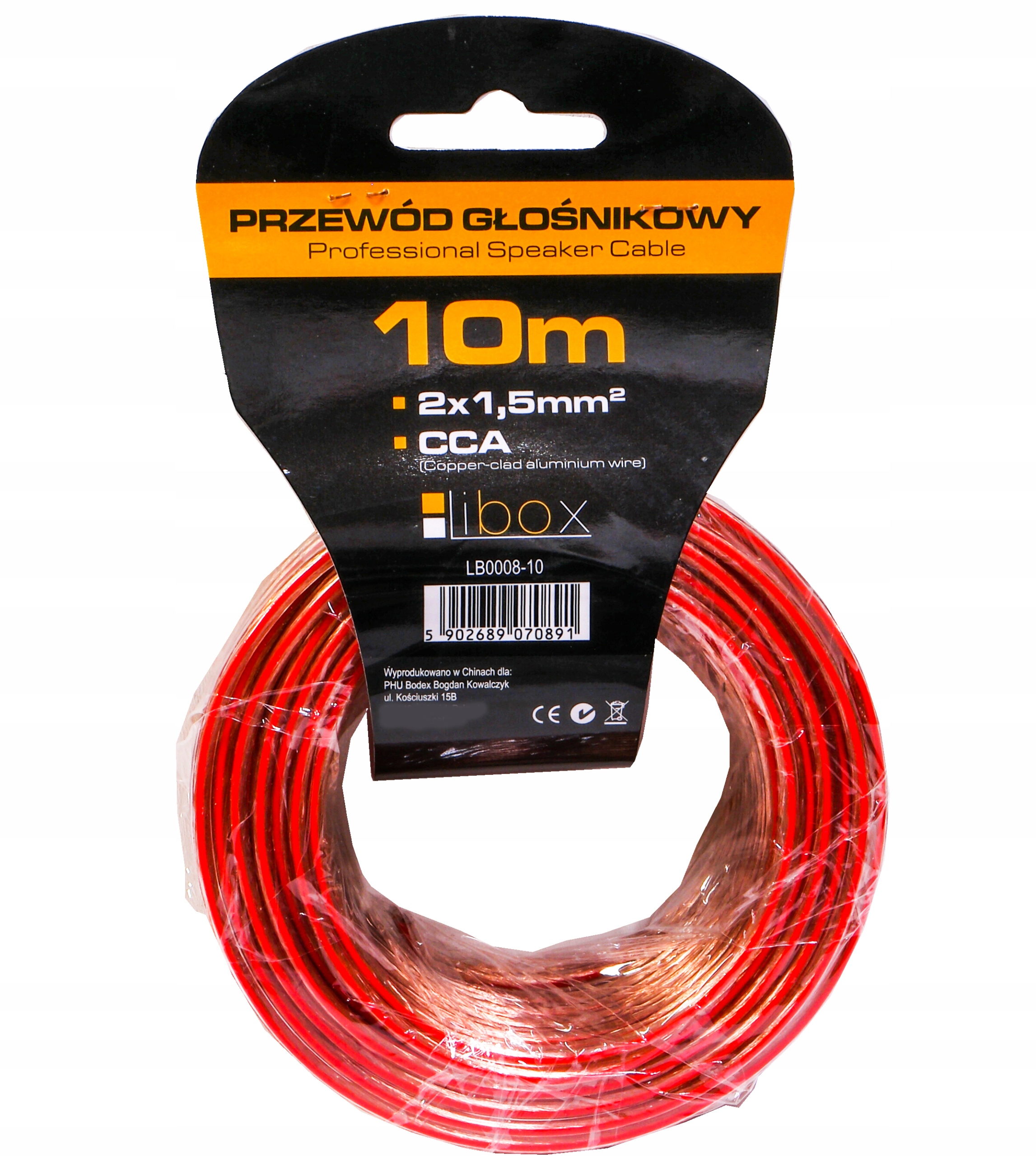 Przewód głośnikowy 2x1,5mm 10m CCA i do led