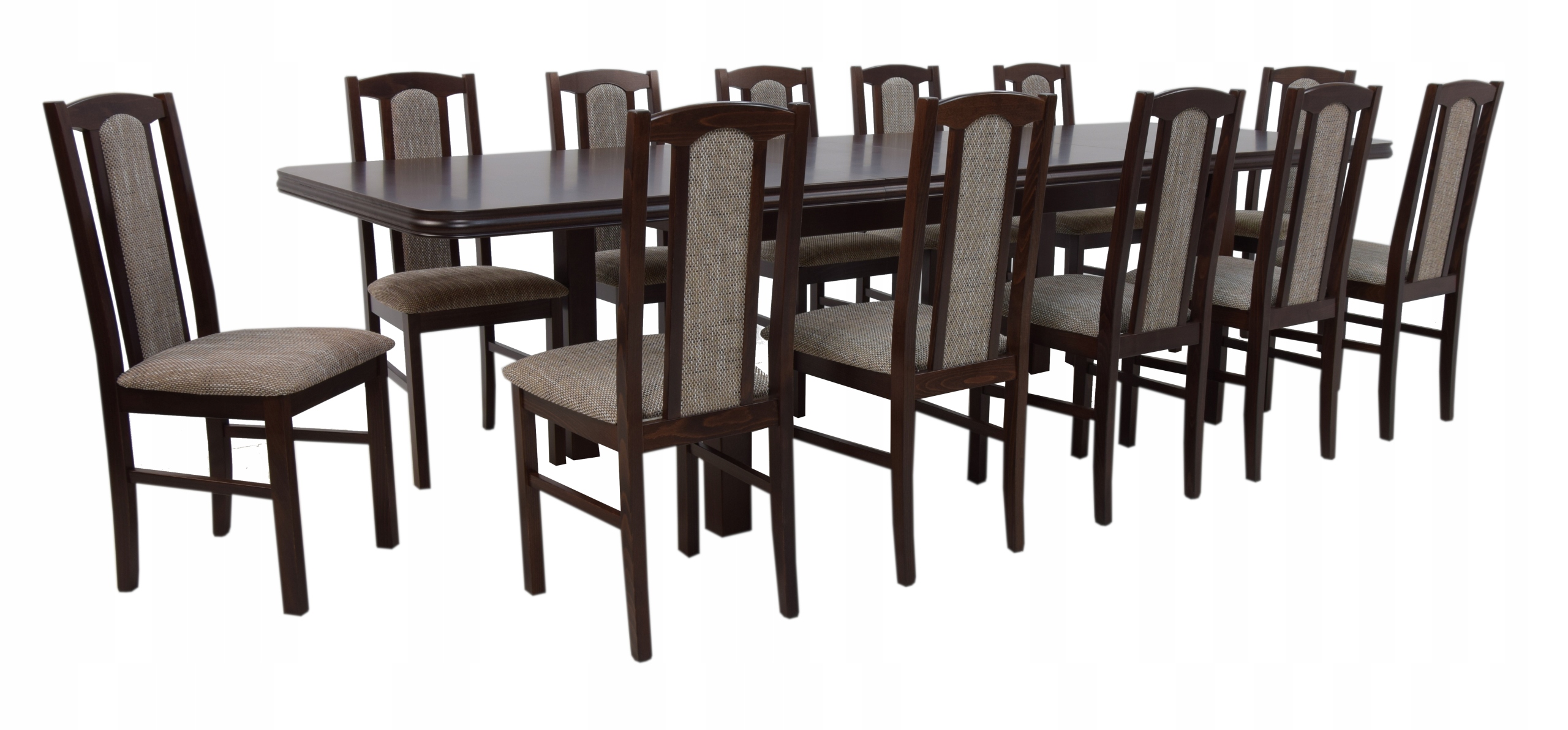 12x klasyczne krzesła DREWNIANE tapicerowane duży stół ROZKŁADANY do salonu