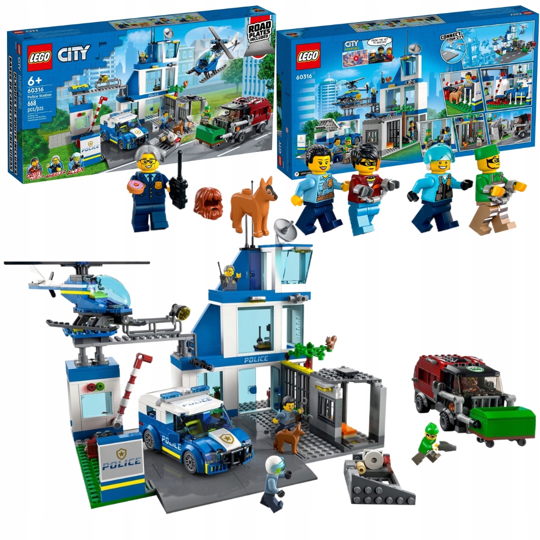 Lego City Policie Velká sada stanic 60316 Komenda Město Auto