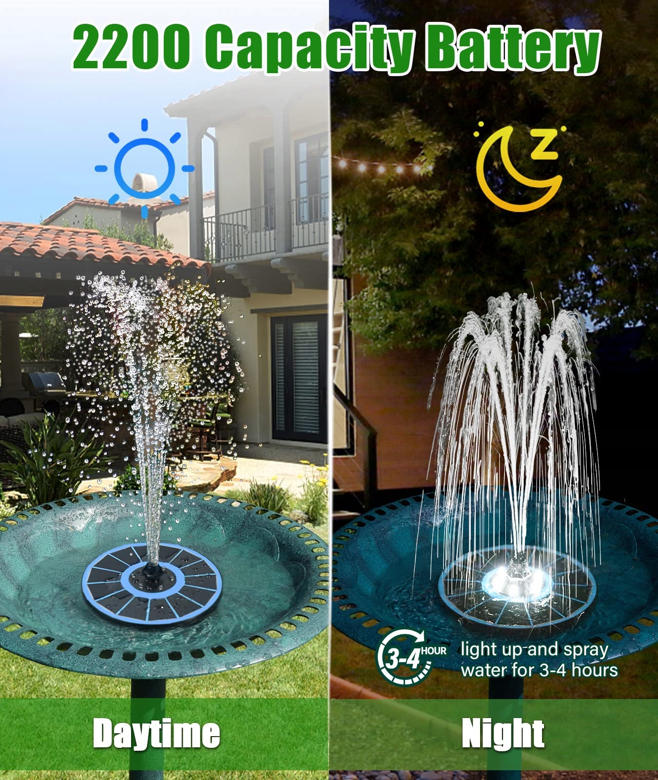 SZMP Solar Fontanna Ogrodowa LED 3.5W Z Akumulatorem 2200mAh Do Stawu — miniatura 5