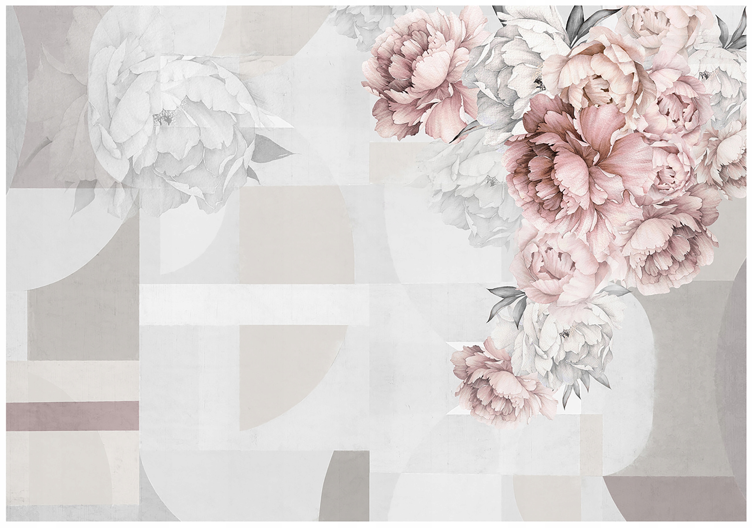 Fototapeta Květiny Pivoňky Art Deco Tapeta Do Obývacího Pokoje Ložnice 254x184