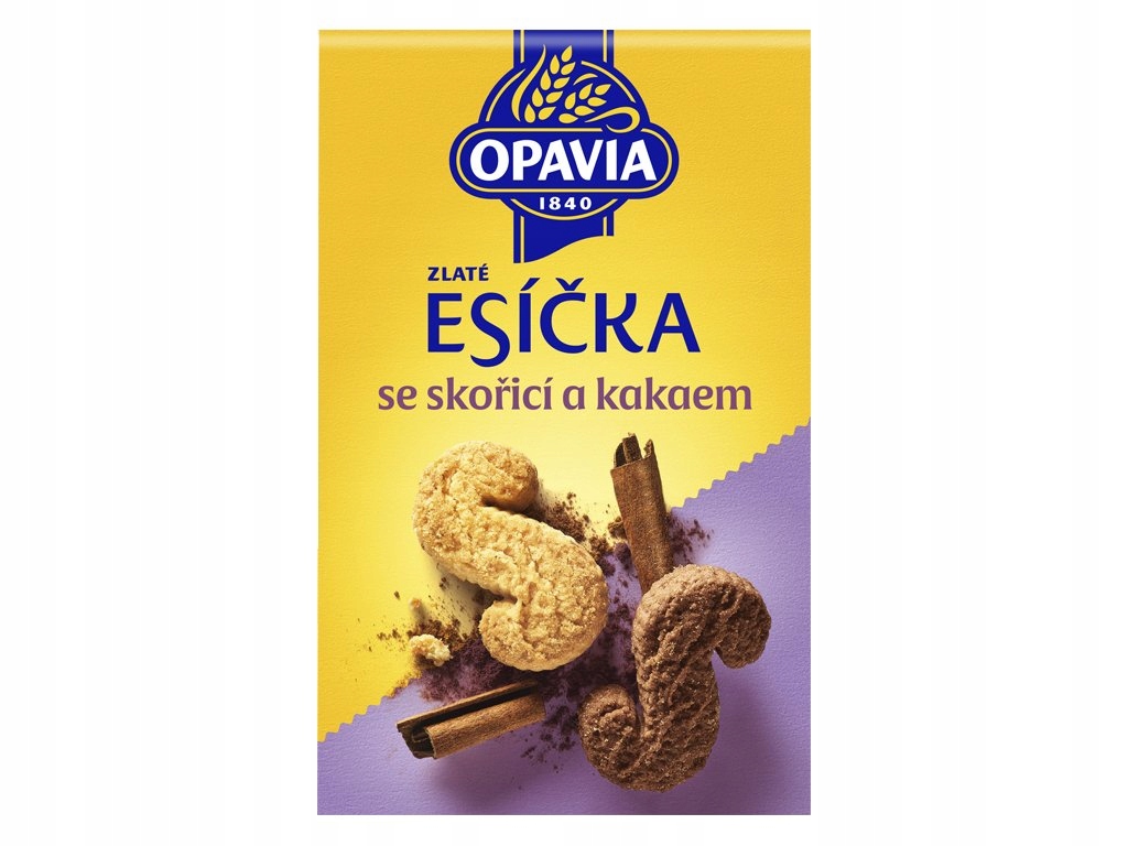 Levně Opavia Zlaté Esíčka Křehké sušenky skořicové a kakaové 220g