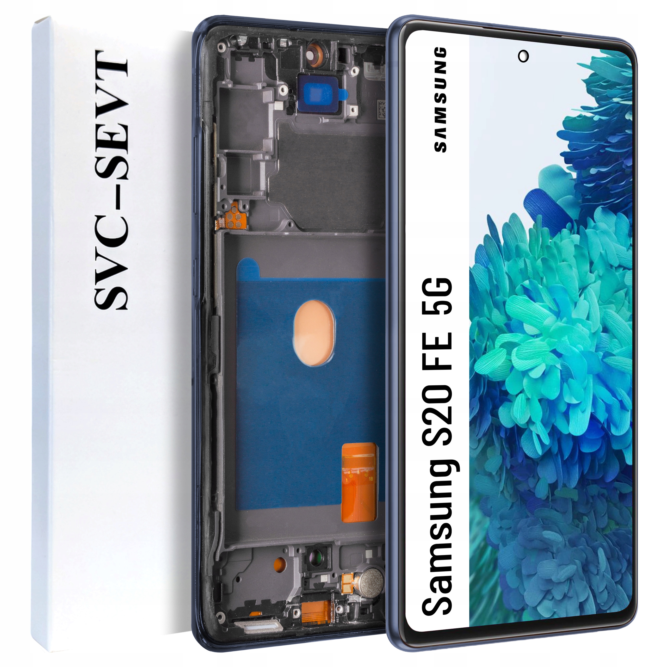 Amoled displej pro Samsung S20 Fe 5G Obrazovka Rámeček Modrá Originál Zila