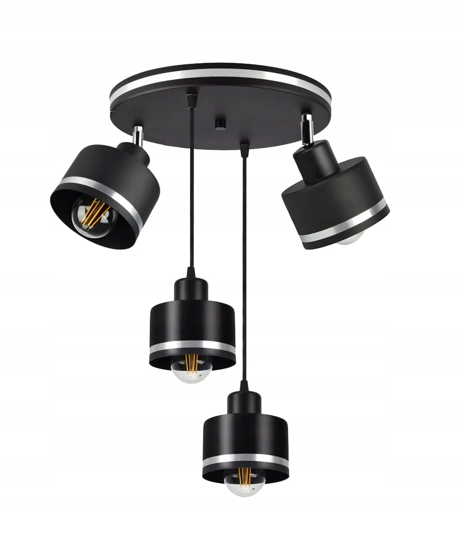 Stropní svítidlo s kulatými reflektory, černá, Candellux