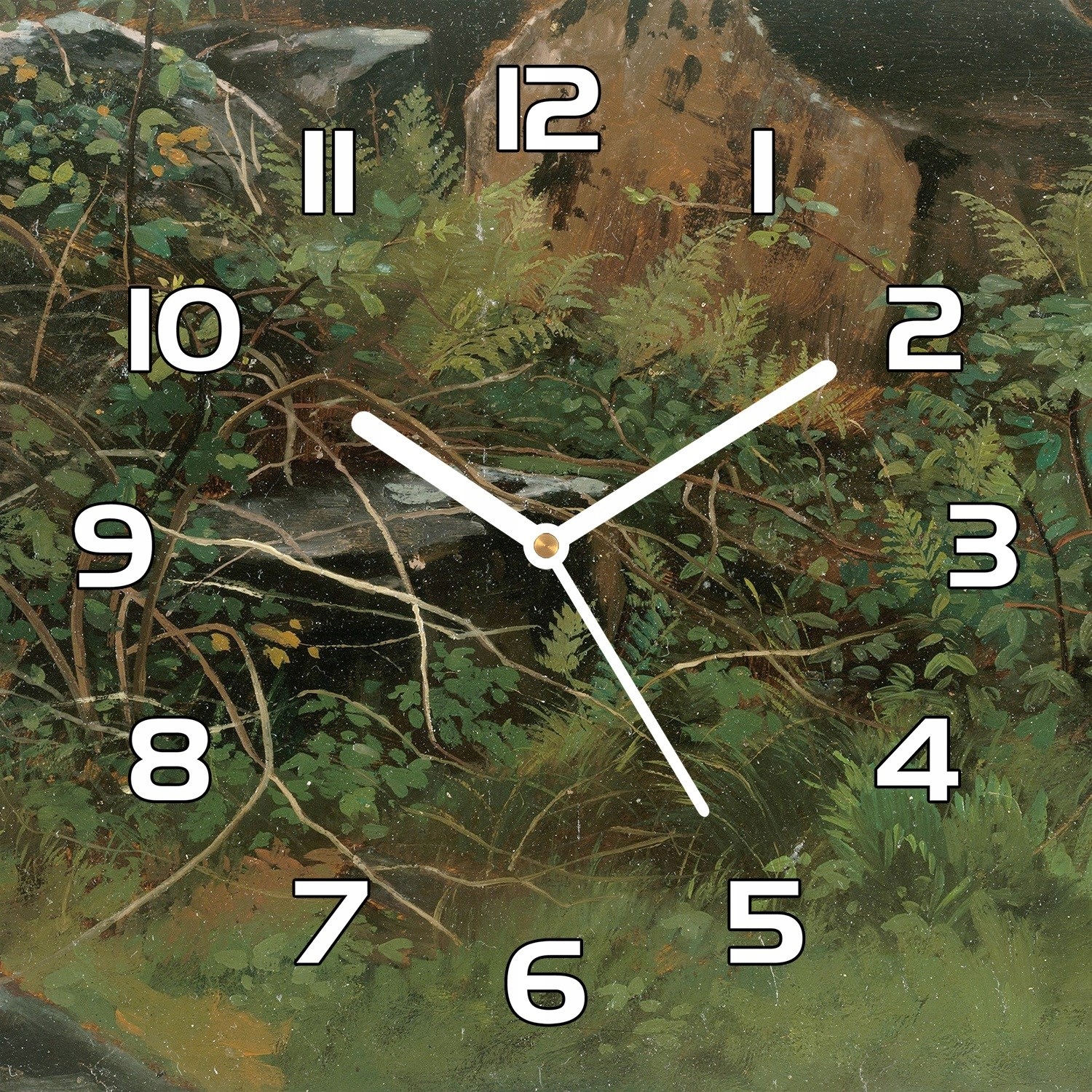 

Zegar szklany na prezent Obraz olejny las 30x30 cm