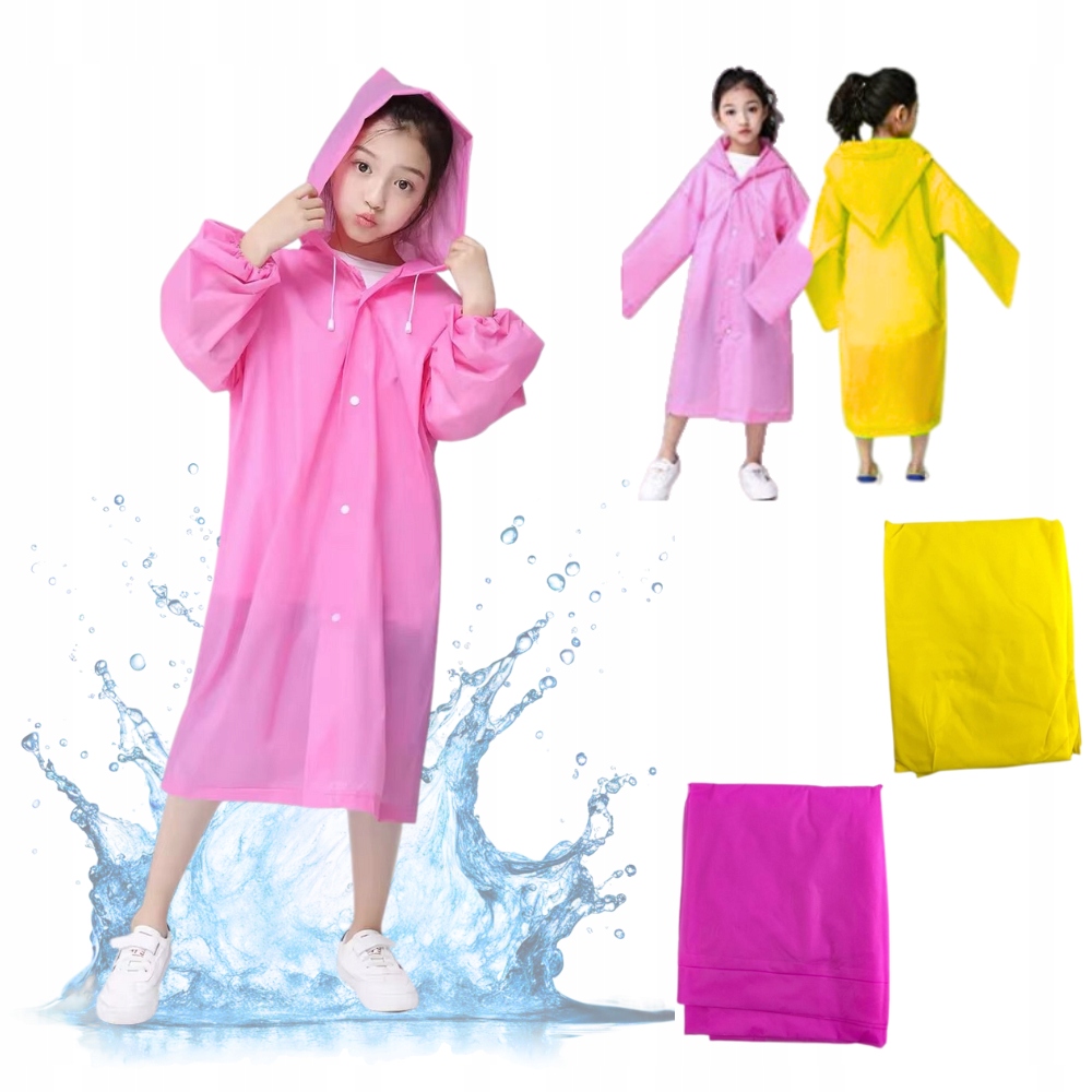 PŁASZCZ PRZECIWDESZCZOWY WIELORAZOWY Z KAPTUREM DZIECIĘCY