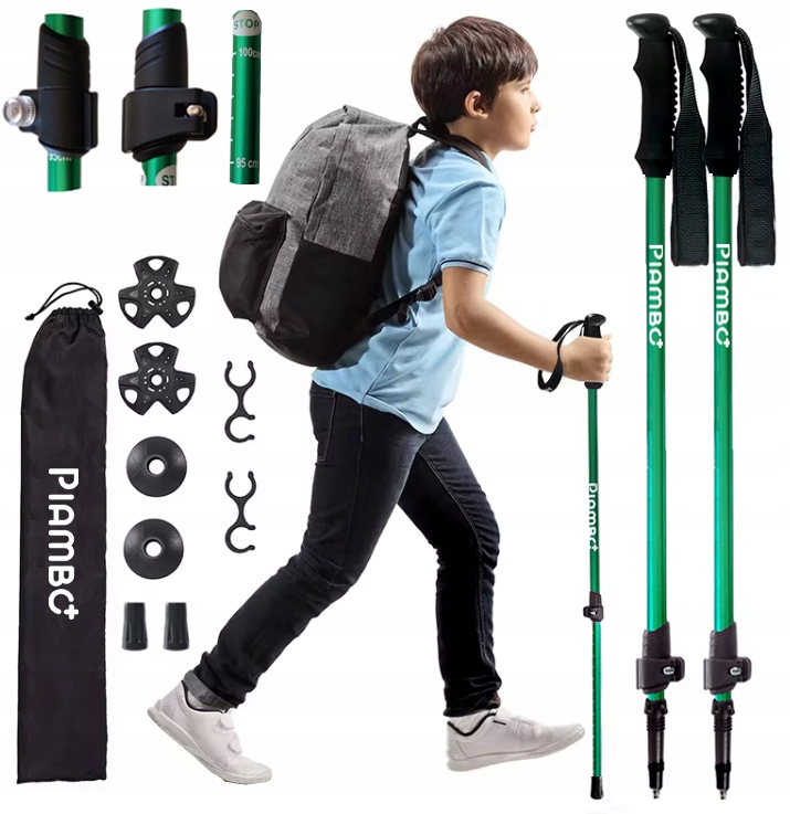 Kijki Trekkingowe Dla Dzieci Kije Dziecięce do Nordic Walking chodzenia x2