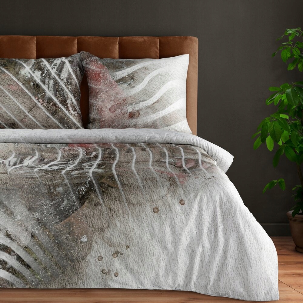 Posteľná Bielizeň 220x200 Eva Minge Eurofirany šedá béžová s dizajnovým dizajnom