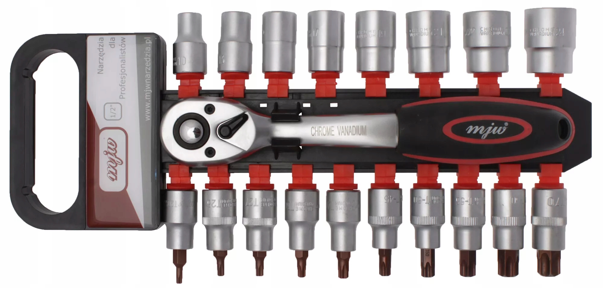 Sada nástrčiek 1/2 6-hran Torx s hrkálkou Mjw