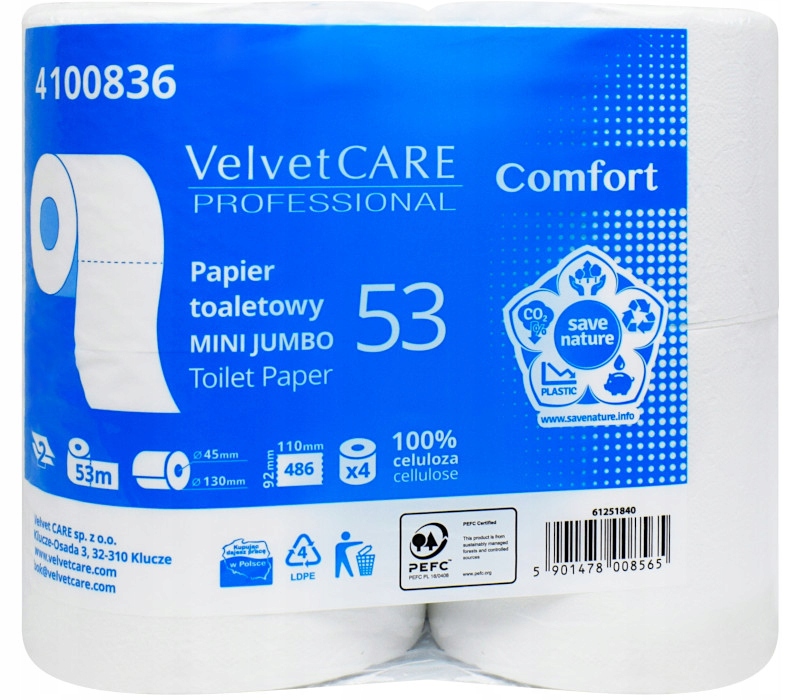 

Papier toaletowy Velvet Comfort 53m rolka 4szt 2W