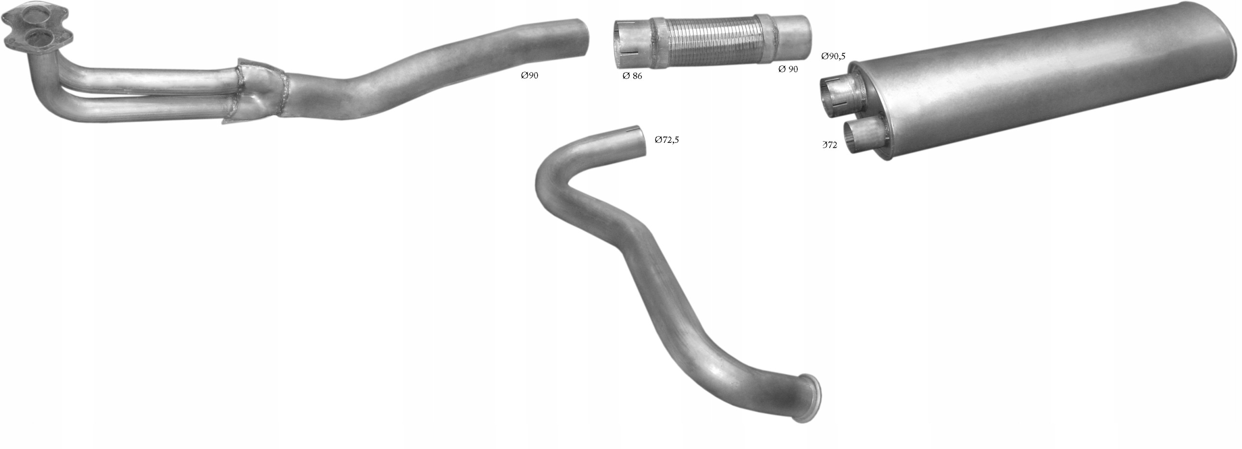 Mercedes 814 914 1114 Tlumič Trubka Komplet