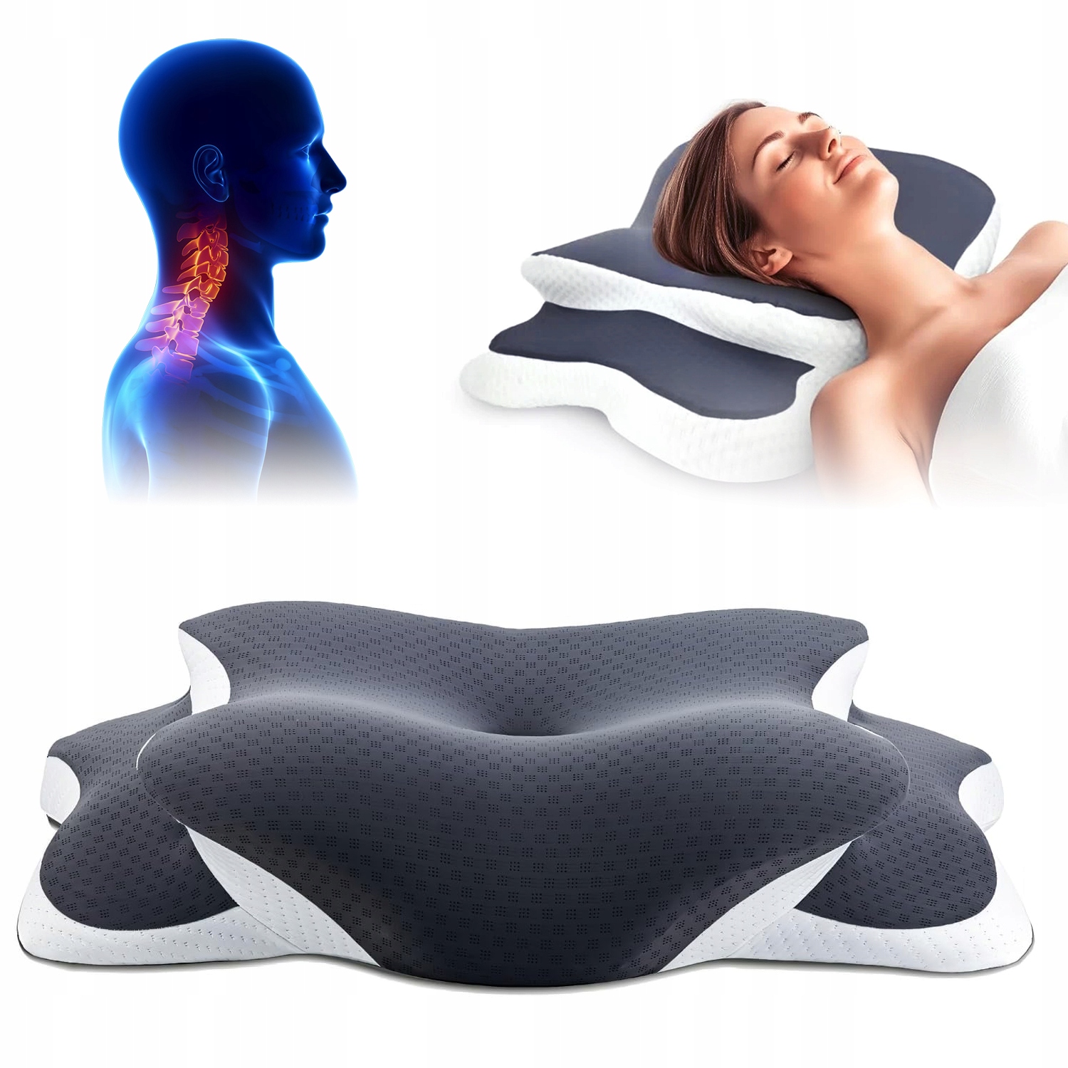 Poduszka Ortopedyczna Pianka Memory Włóknina Zamek 2 Wysokości Sen