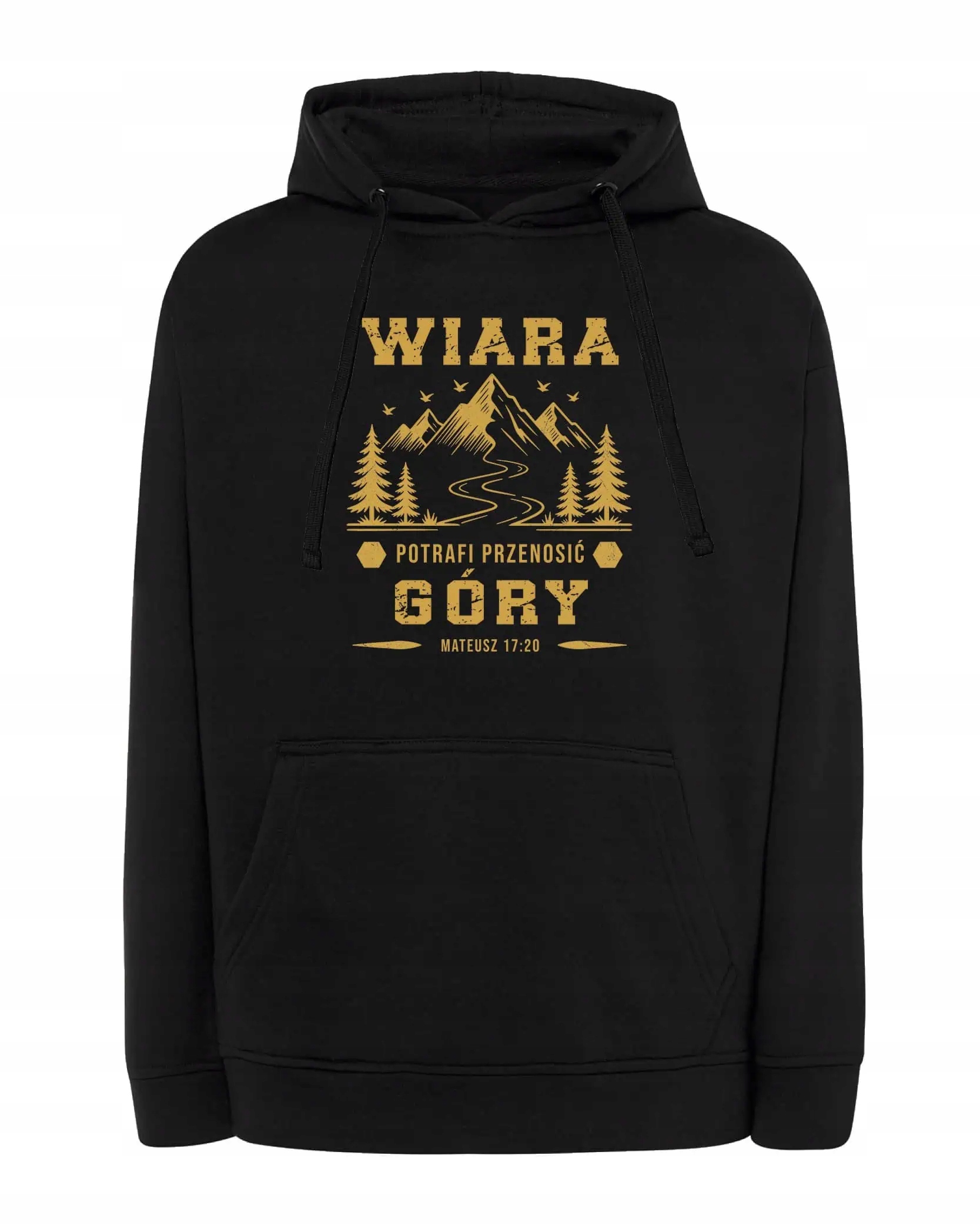Mikina s kapucí Víra Bible Citát Matouš 17:20 Černá L