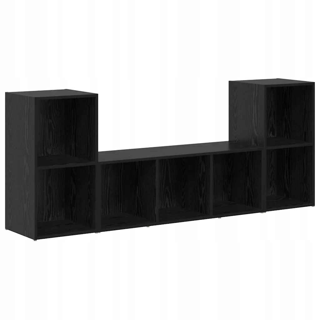 Zestaw szafek Rtv 3 pcs Czarny Materiał drewnopochodny