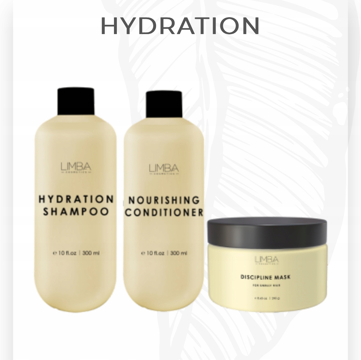 Limba Cosmetics sada šampon maska kondicionér Hydration 300 ml