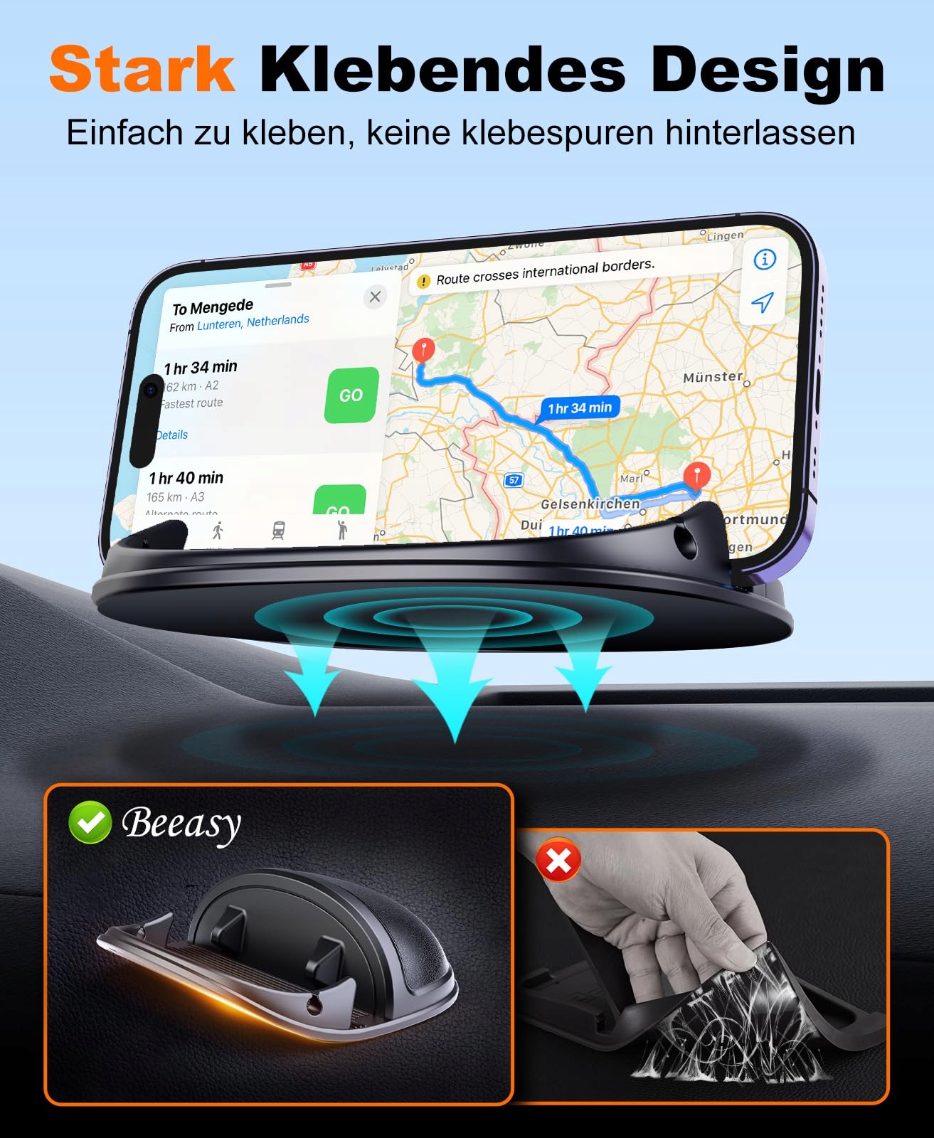 BEEASY Uchwyt Samochodowy Na Telefon Do iPhone Android — miniatura 3