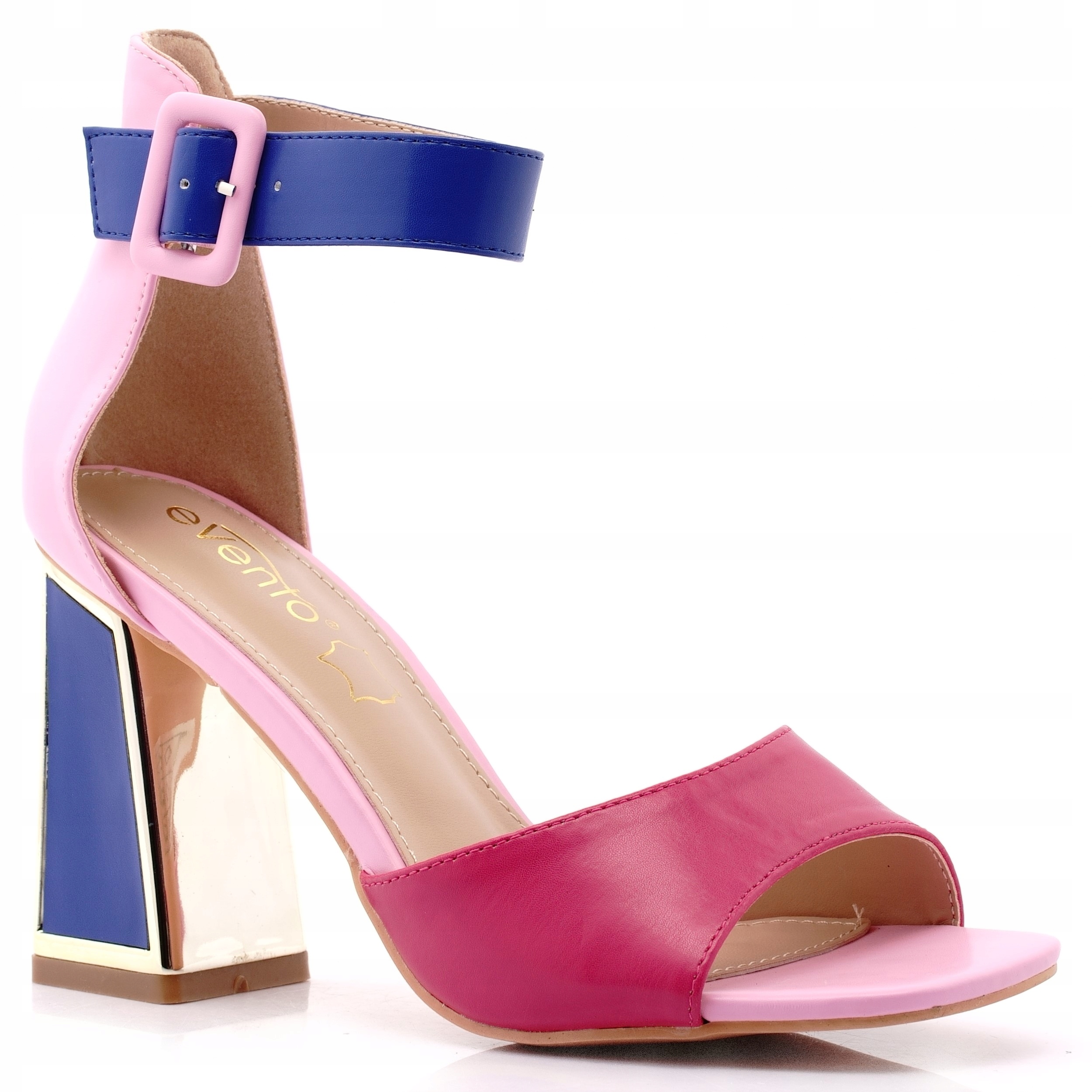 EVENTO SANDAŁY NA OBCASIE BUTY DAMSKIE LETNIE WKŁ. SKÓRA 6815 37