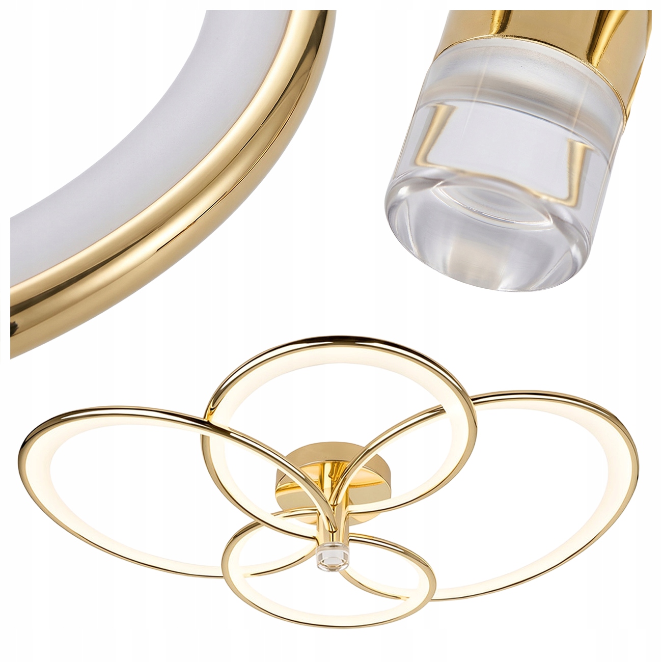Stropná Lampa Stropné Svietidlo Led 40W Azina Zlatá 4 Krúžky Cct Light Prestige