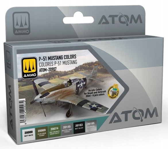 Ammo Mig 20907 Atom P-51 Mustang Colors Set sada barev 6x20 ml