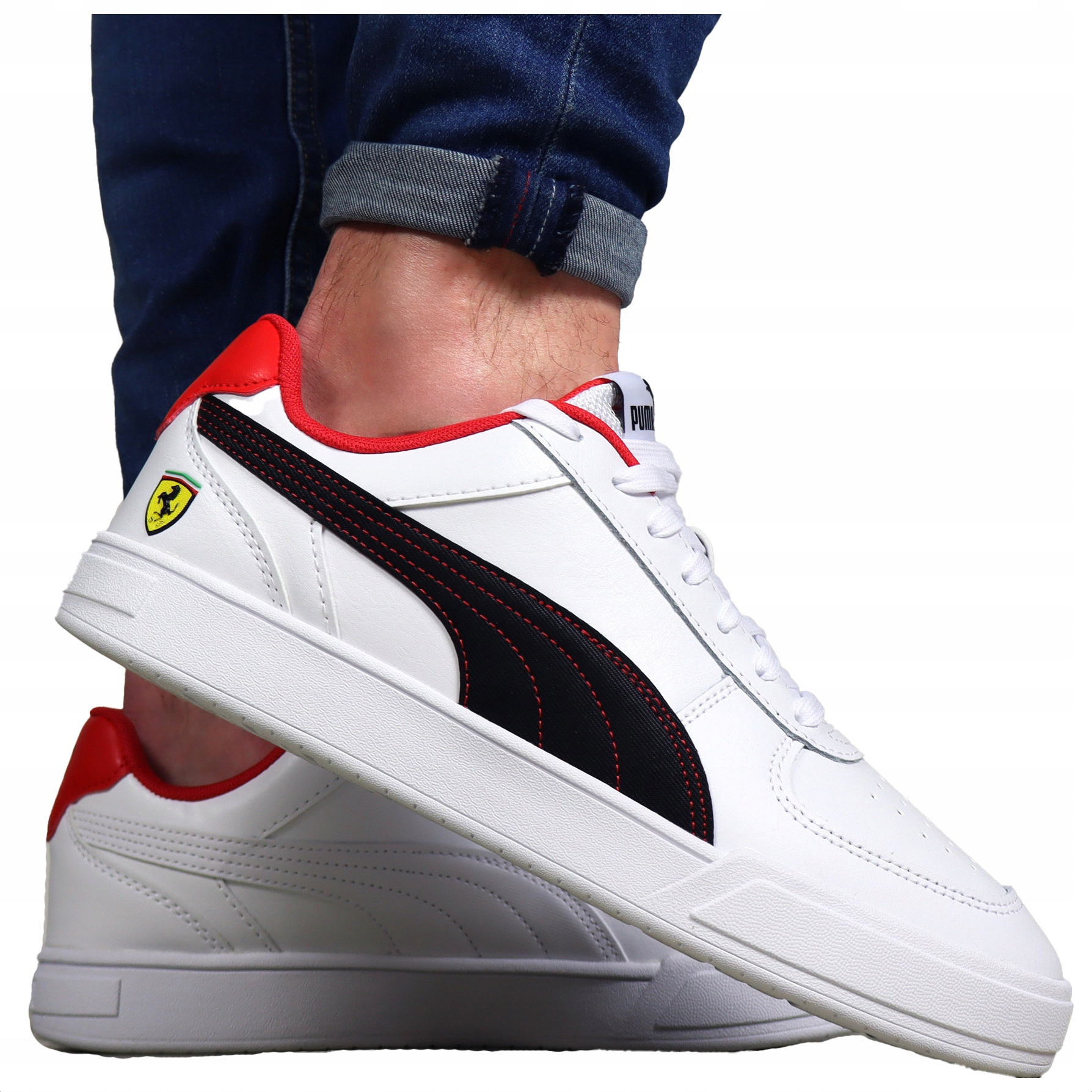Puma Ferrari pánské kožené sportovní boty Bílé pro každodenní nošení Tenisky F1