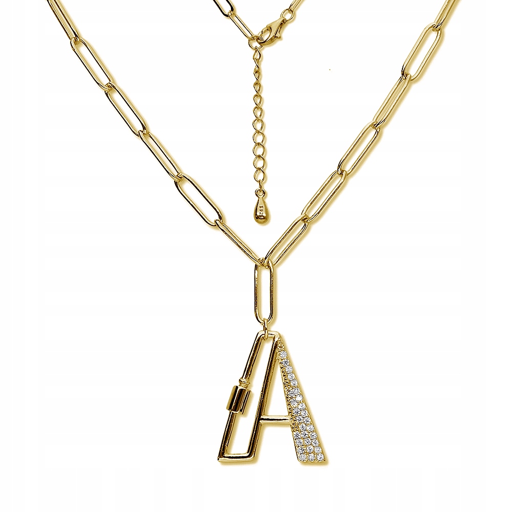 Stříbrný náhrdelník Ag 925 pozlacený s písmenem A N0579