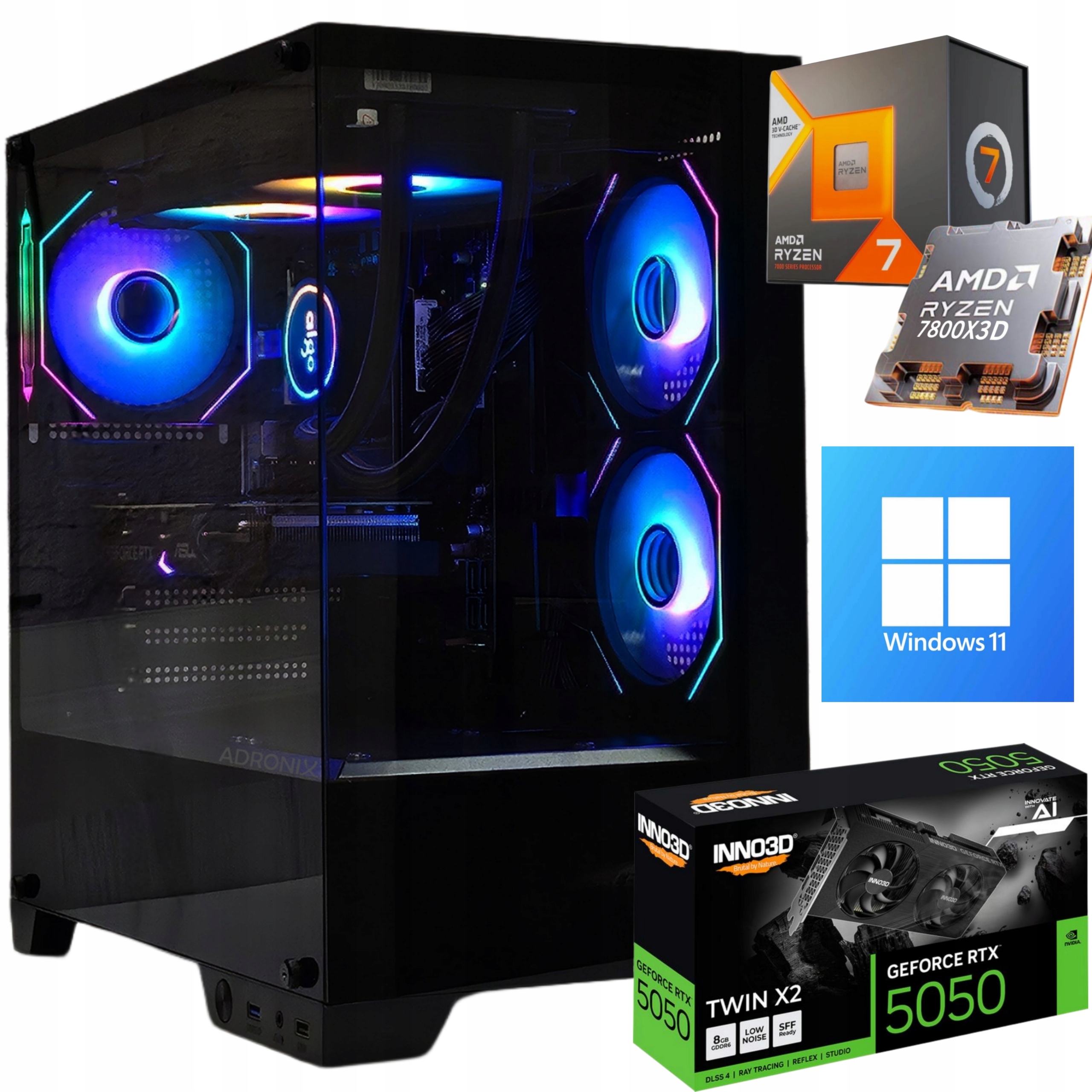 Herní Sada Crypticore R7 7800X3D/32GB/RTX5050/1TB SSD/W11