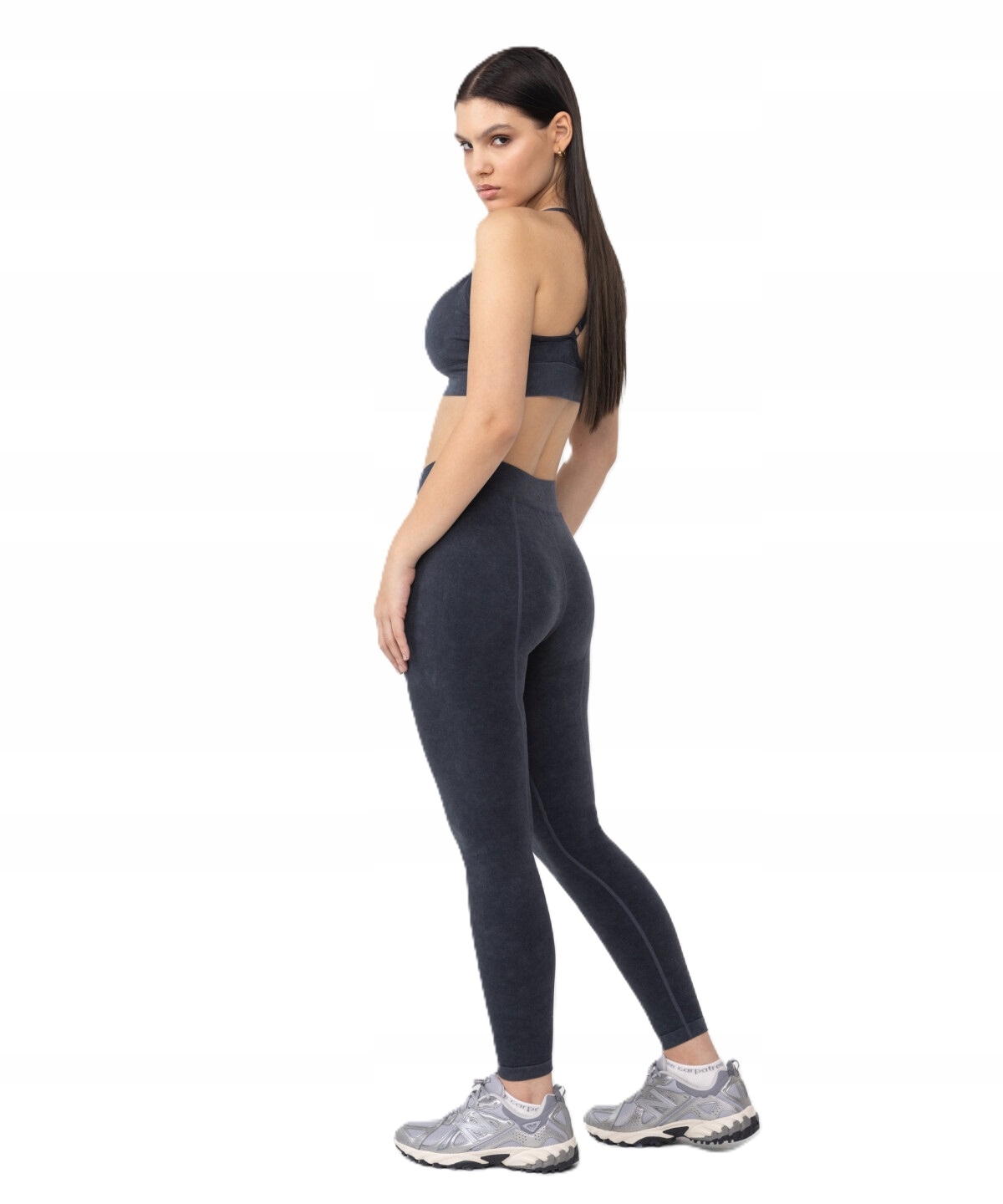 Legginsy getry damskie sportowe bezszwowe Marble Story Carpatree Xs czarny