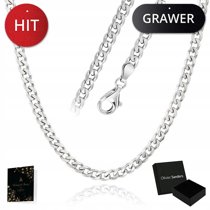 

Srebrny Naszyjnik Męski Łańcuszek Pancerka Srebro