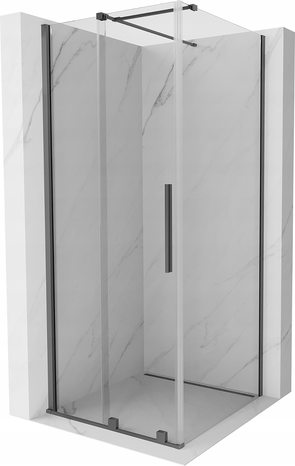 Mexen Velar sprchový kout 110x110 cm Transparentní Gun Metal