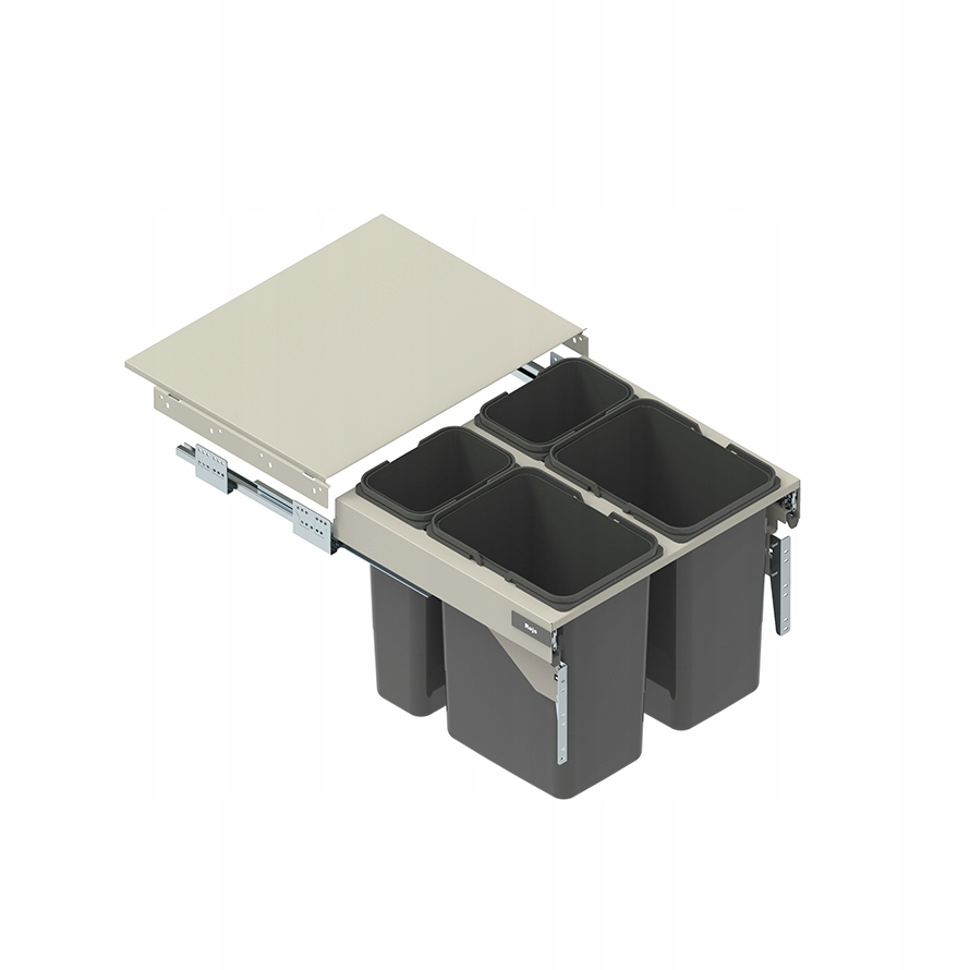 REJS SEGREGO Sortownik Szuflada na śmieci 60 H=320 L=480 2x15L + 2x7L szary
