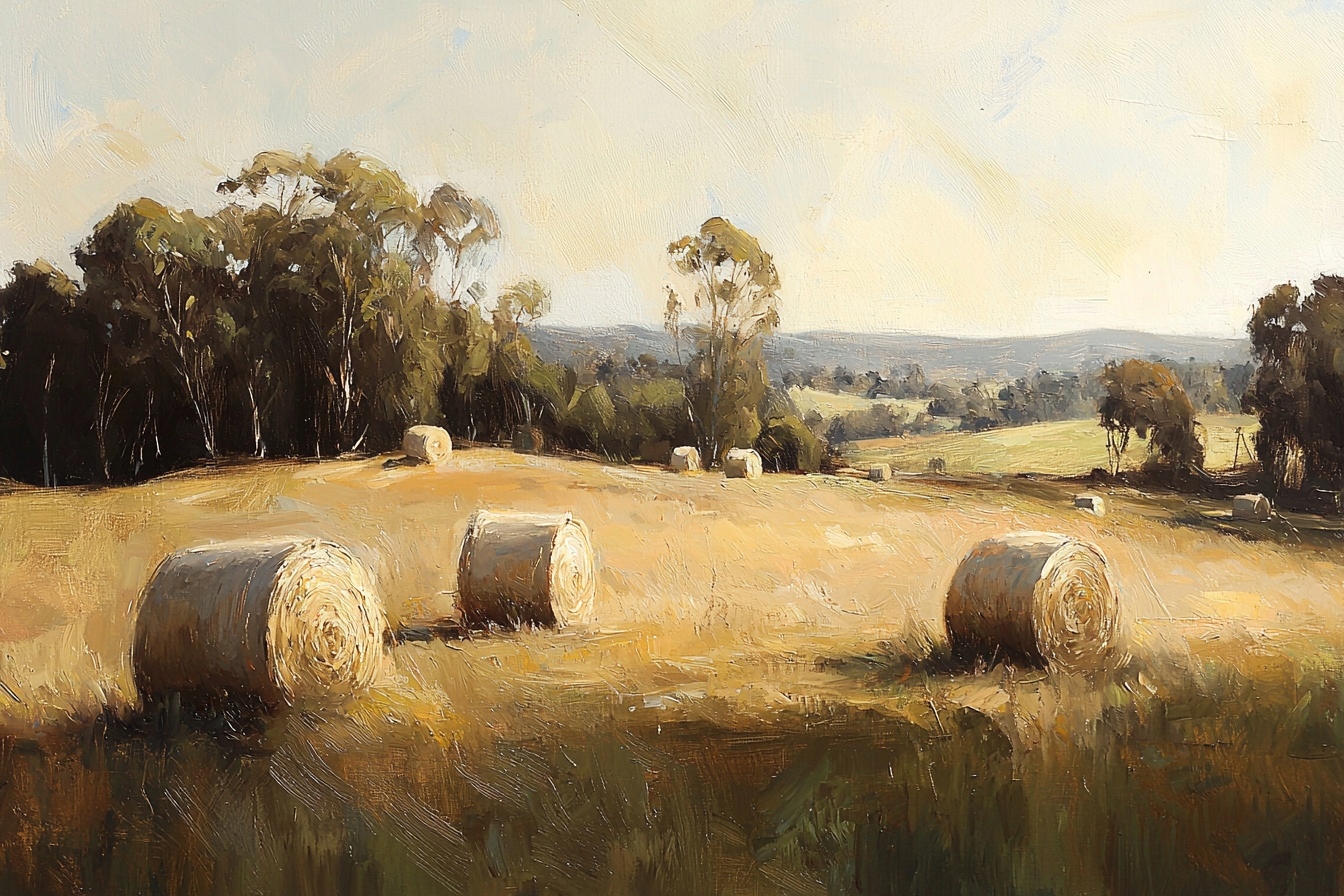 Obraz Na Plátně Canvas Krajina Polský Venkov Pole Žně Seno Léto 120x80