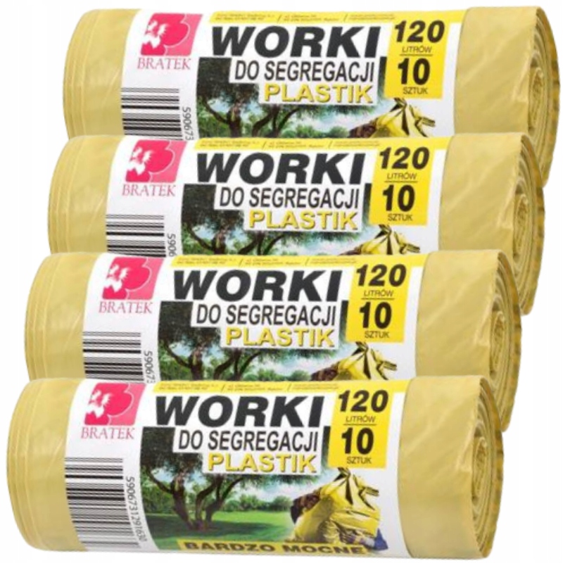 

Worki do segregacji Plastik żółte Ldpe 120L 40 szt