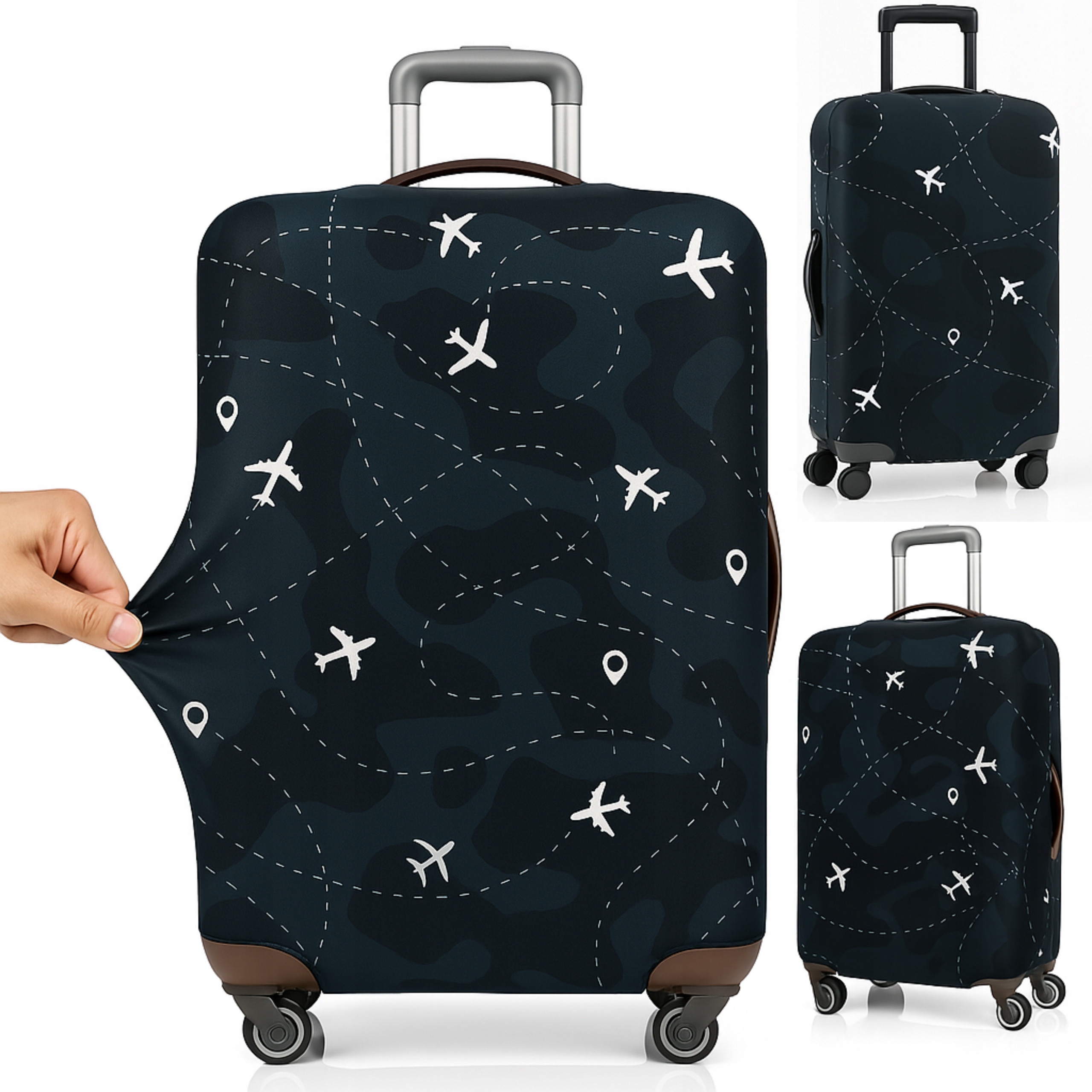 Pokrowiec Ochronny na Walizkę Podróżną Duża L Etui Bagaż 70x50x30cm P1