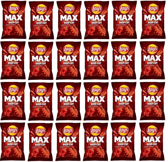 24x 120g Lay's Maxx Deep-Cut Twisted Paprika chipsy Karton