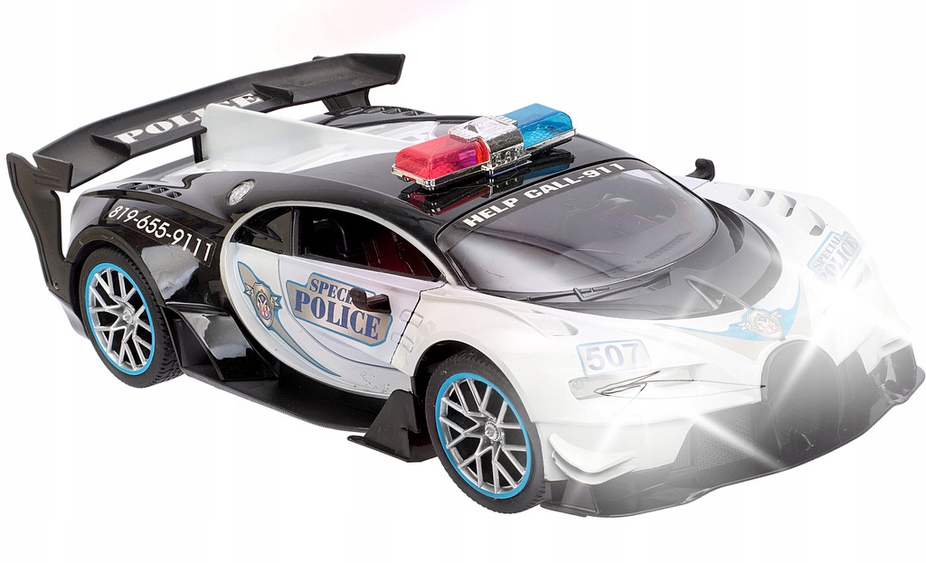 POLICJA RADIOWÓZ AUTO SPORTOWE STEROWANE Policyjne RC DRZWI Z PILOTA Model Police auto Sterowane Sportowe