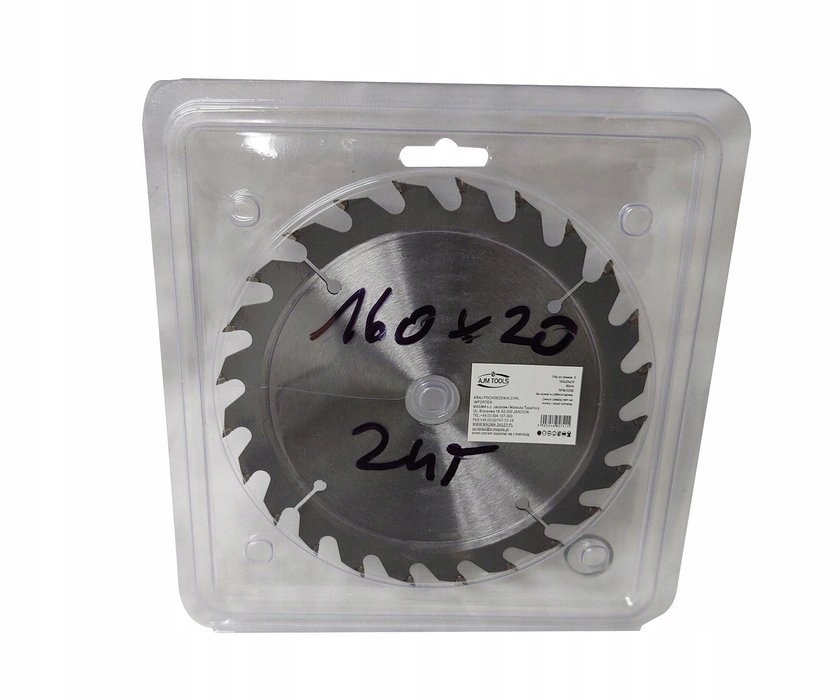 

Tarcza piła widiowa do drewna 160x20 mm 24T Ajm