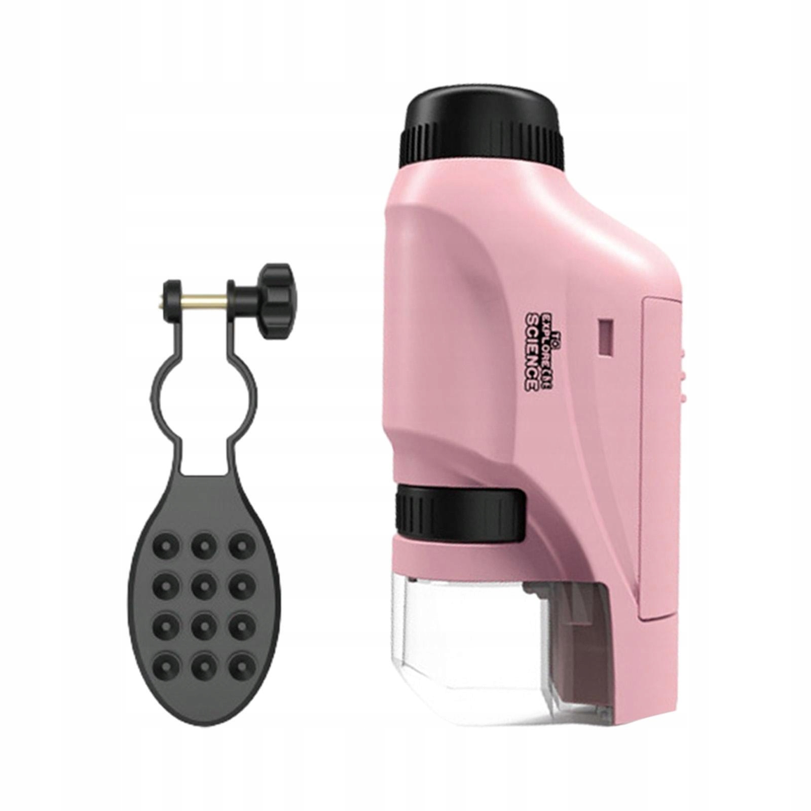 Children Optical Microscope Educational Stem Handheld Mini pink with Stand Marka bez marki