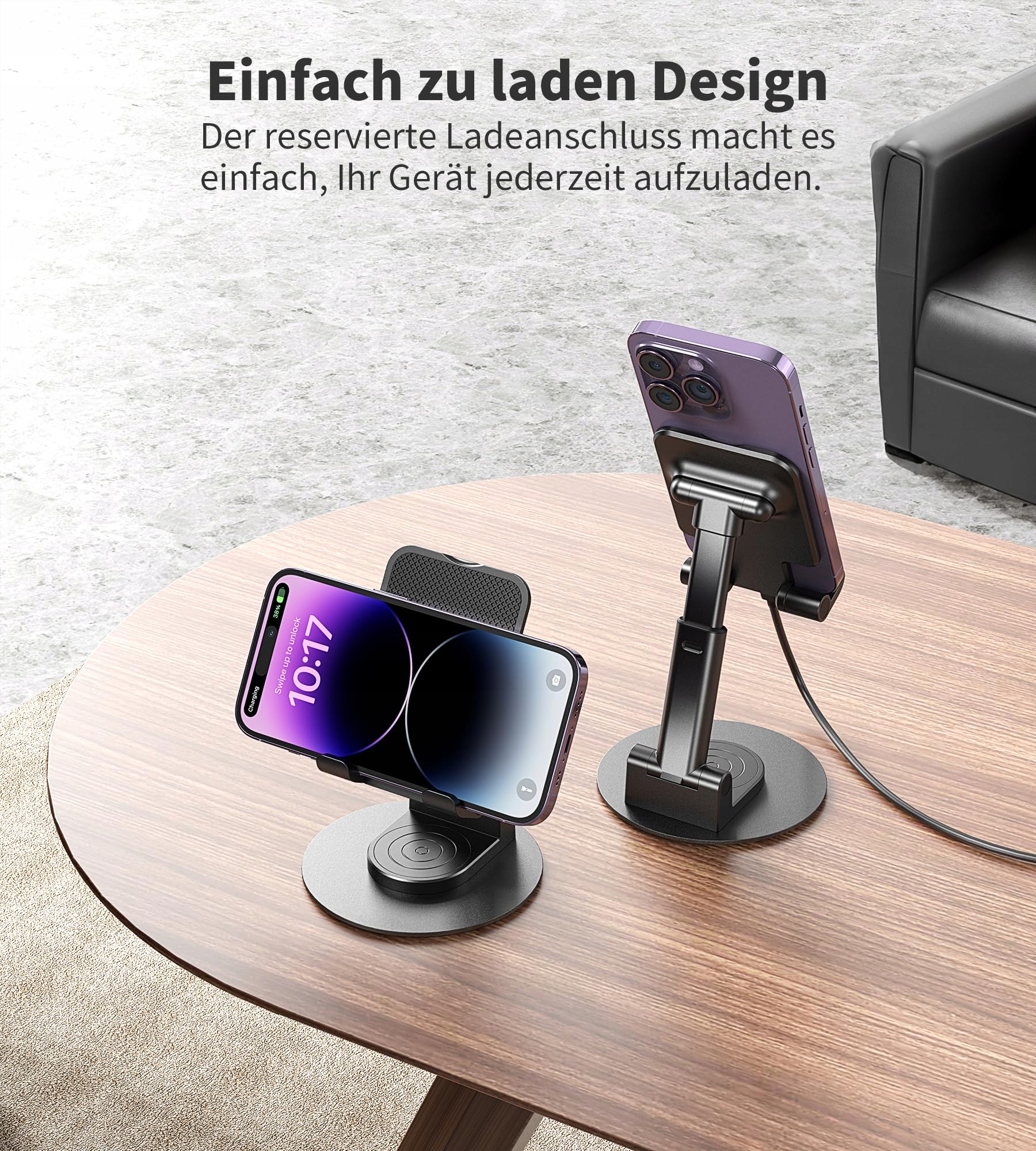 BHHB Regulowany Stojak Na Telefon Kompatybilny Z iPhone Galaxy Huawei — miniatura 3
