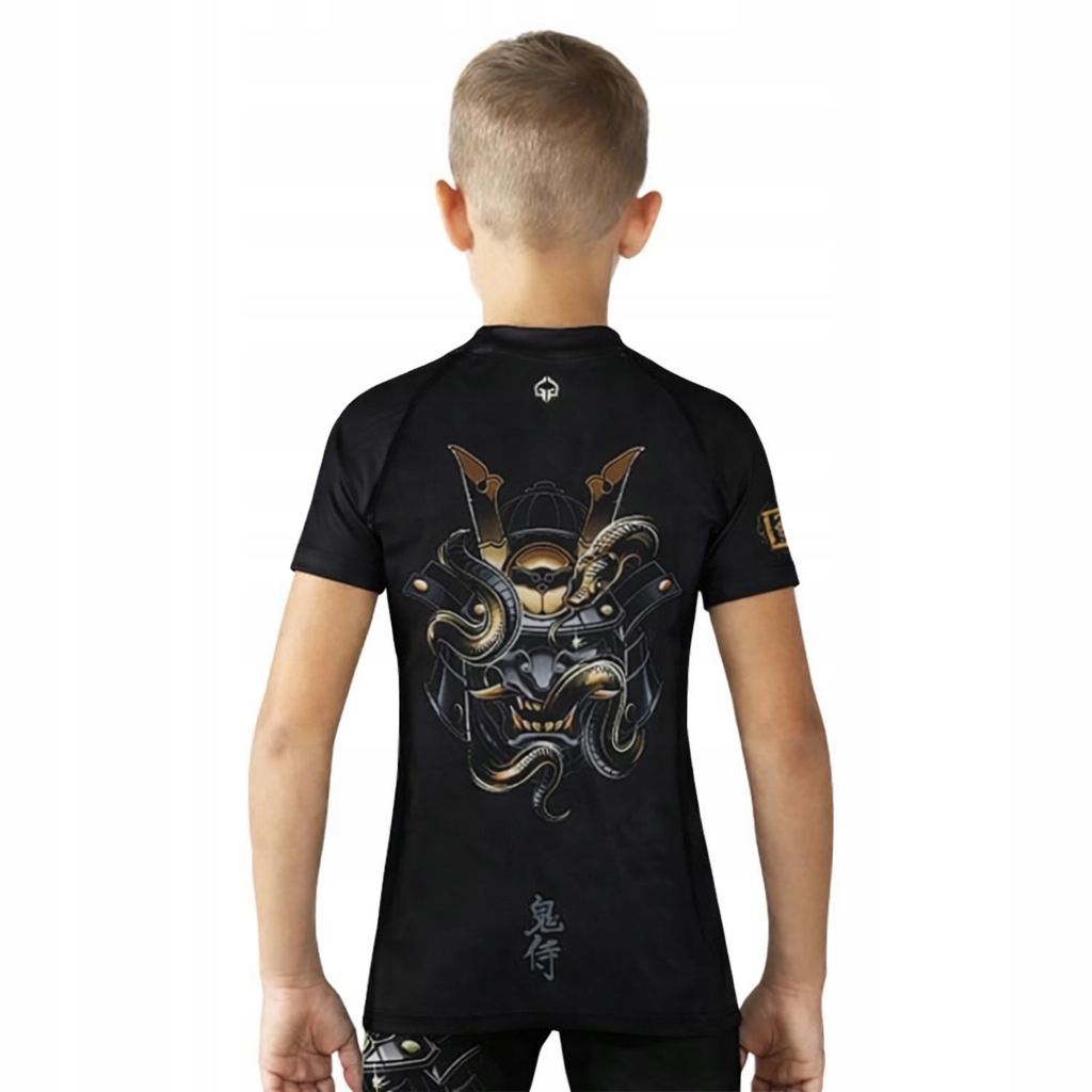 Rashguard dla dzieci Ground Game Oni Samurai Mma Bjj 158 cm krótki rękaw