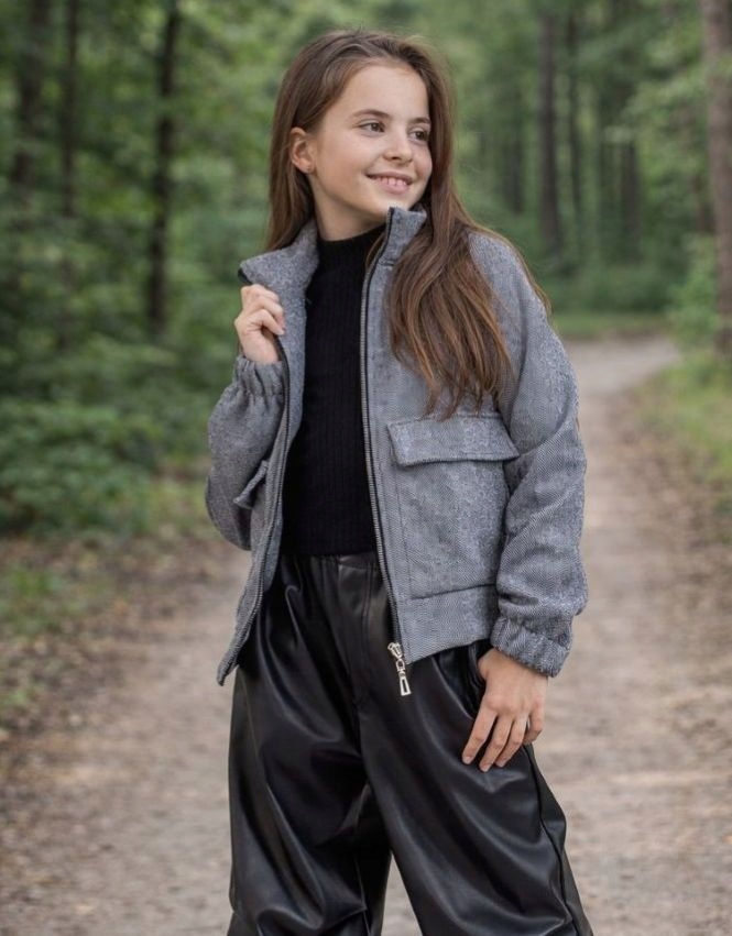 Anagri Kurtka Bluza Jodełka Szara Sezonu 164