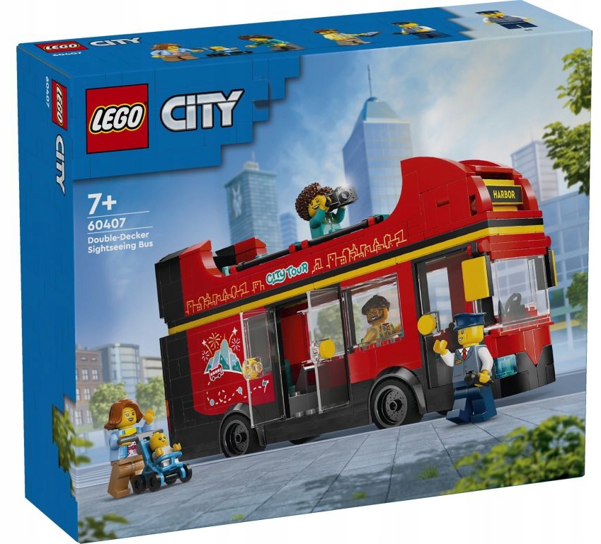 Lego City Červený, Patrový Autobusový Set Kostek 60407
