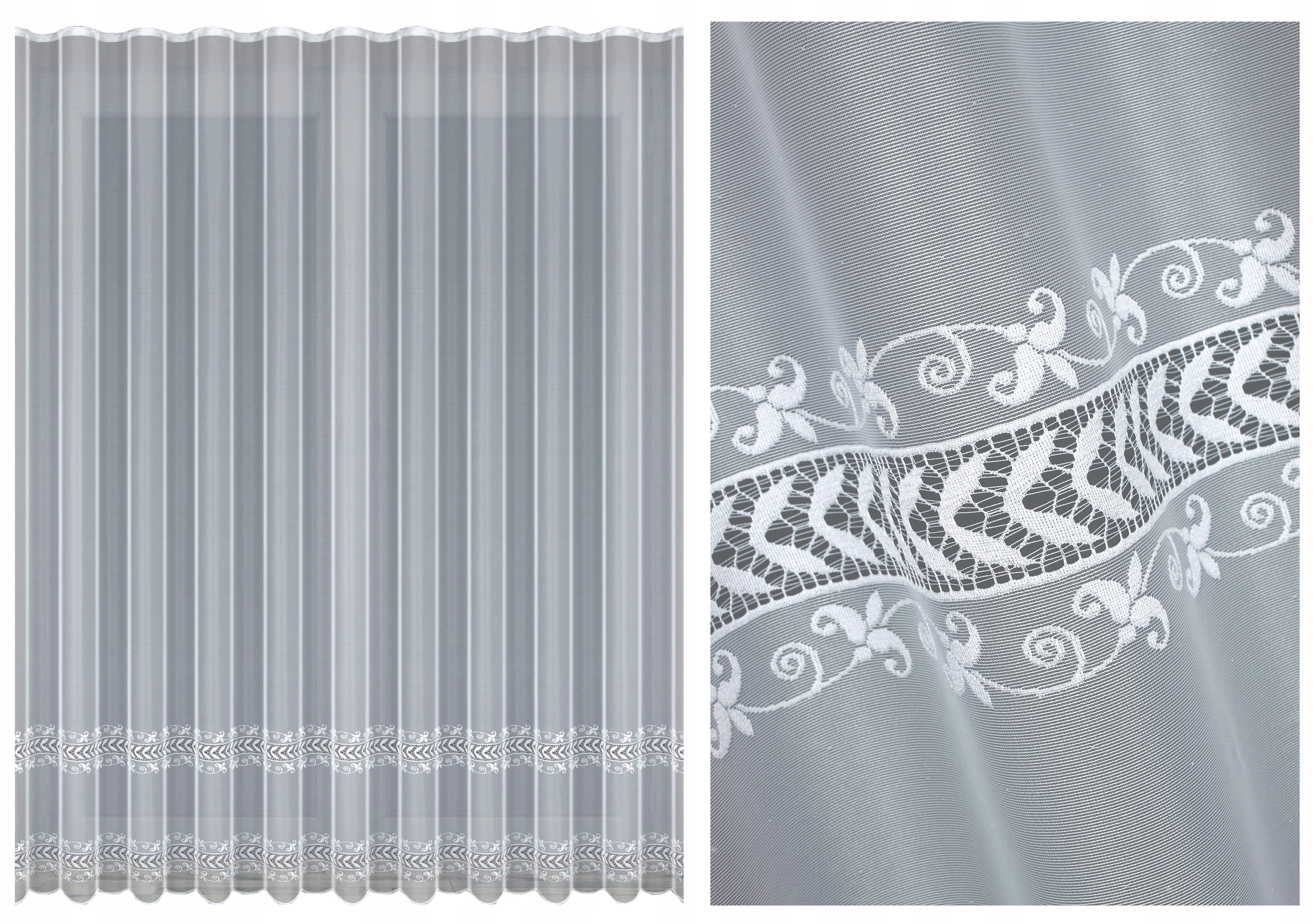 Elegantná záclona pripravená s páskou na mieru 600x250 600x240 Haft hladká