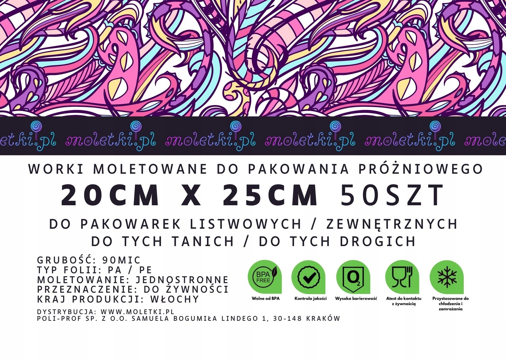 

20x25 Worki Próżniowe Moletowane Moletki