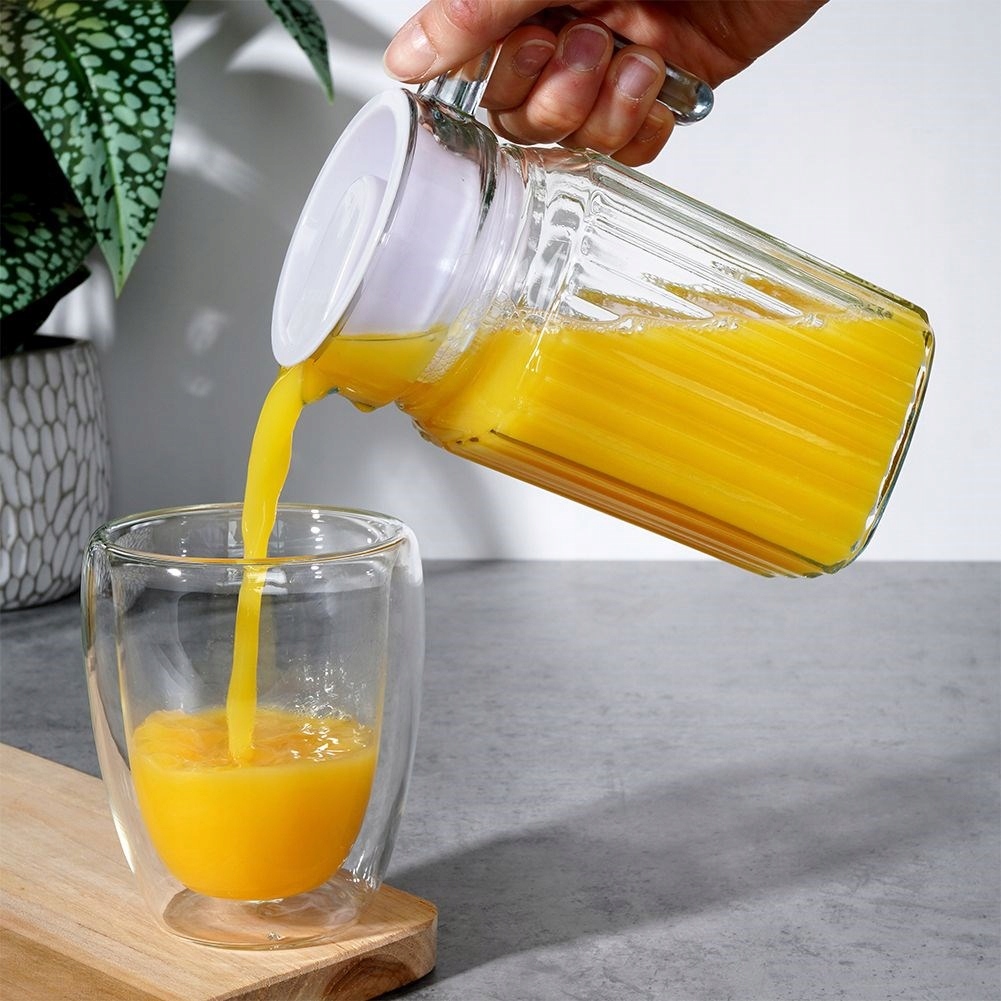 Dzbanek NA NAPOJE wodę sok lemoniadę do napojów szklany z pokrywką 0,6L Informacje dodatkowe możliwość mycia w zmywarce
