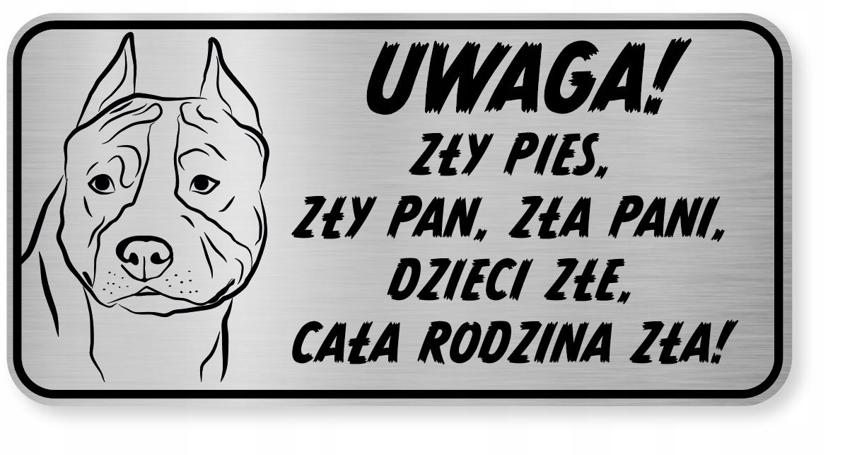 

Tabliczka uwaga pies Amstaff