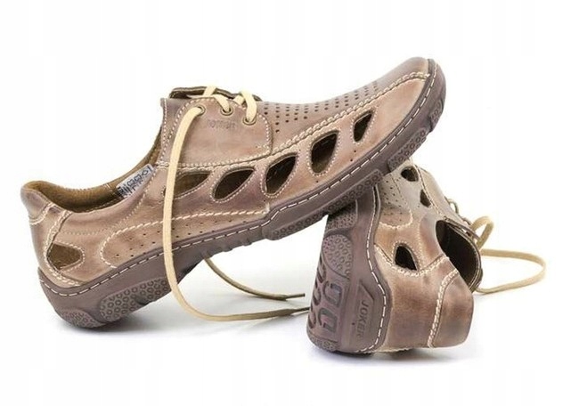 JOKER BUTY LETNIE SKÓRZANE POLSKIE 221L BRĄZ 43 Rozmiar 43