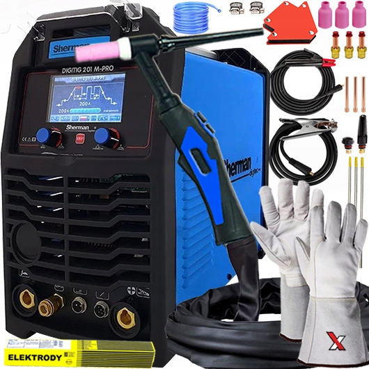 Invertorová Svářečka Sherman Digitig 201 M-pro Ac/dc Tig Hf Puls 4T 200A