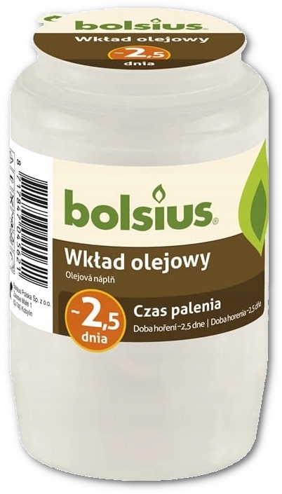 

Wkład do zniczy olejowy Bolsius Nr 3 60h 1szt