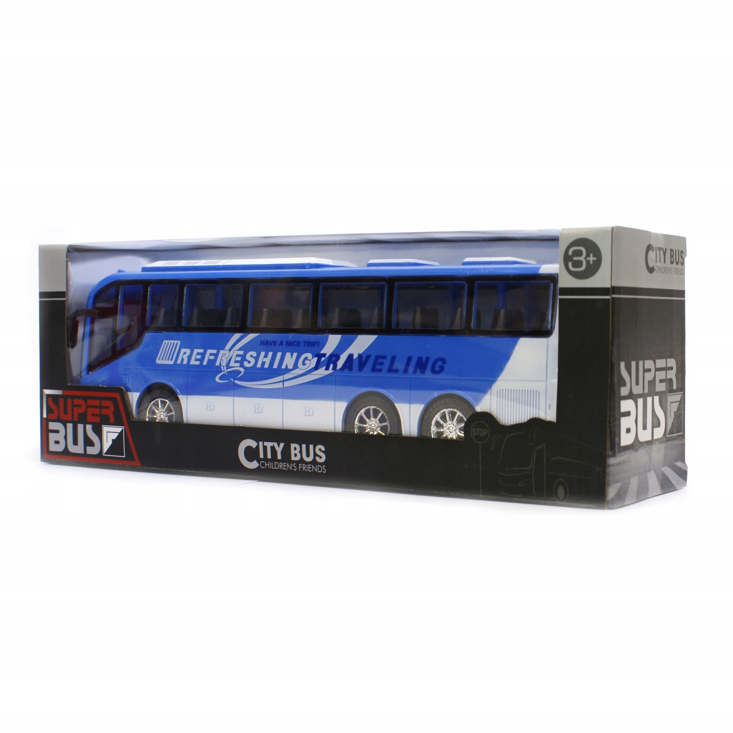 DUŻY AUTOBUS NIEBIESKI SAMOCHÓD Z NAPĘDEM 35CM Kod producenta B1739801